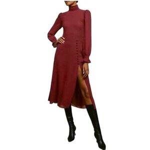 Reformation Stevi Long Sleeve with Slit Midi Dress